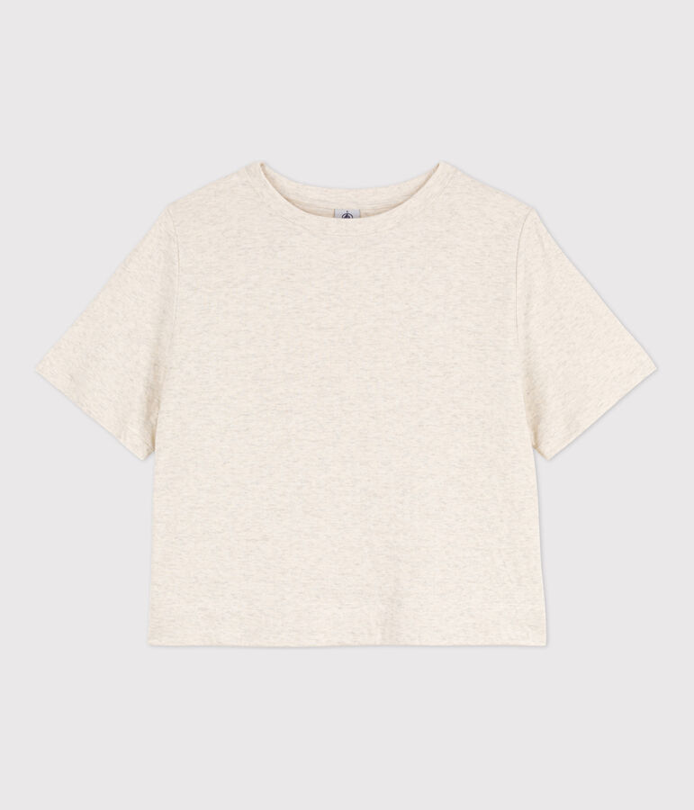 Camiseta LE BOXY de algod&oacute;n para mujer beige MONTELIMAR CHINE