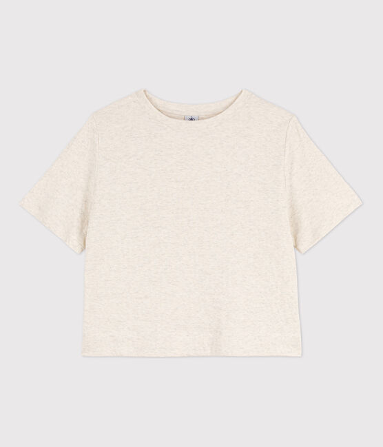Camiseta LE BOXY de algodón para mujer beige MONTELIMAR CHINE