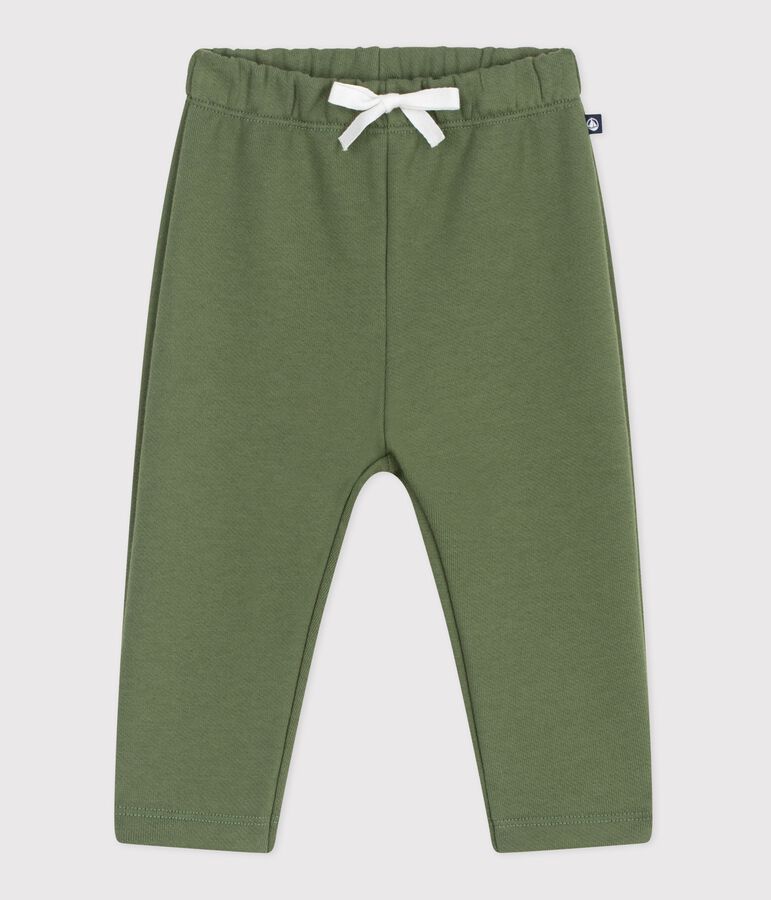 Pantal&oacute;n de jogging liso de algod&oacute;n para beb&eacute; verde OLIVINE
