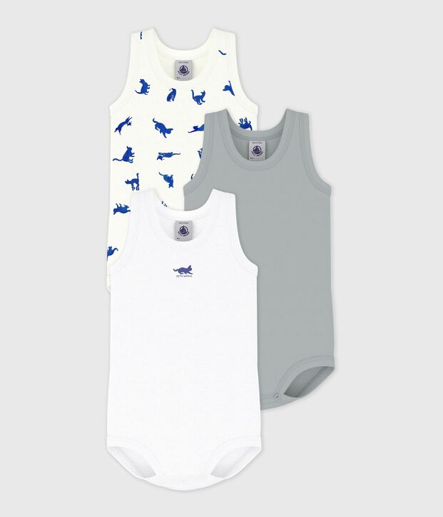 Juego de bodies de algod&oacute;n sin mangas con estampado de gato para beb&eacute; multicolor