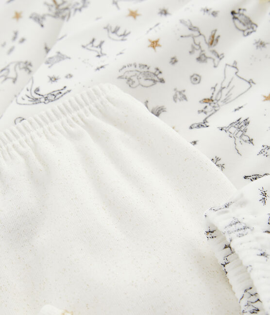 Camisón de terciopelo con «leggings» para niña pequeña blanco MARSHMALLOW/blanco MULTICO