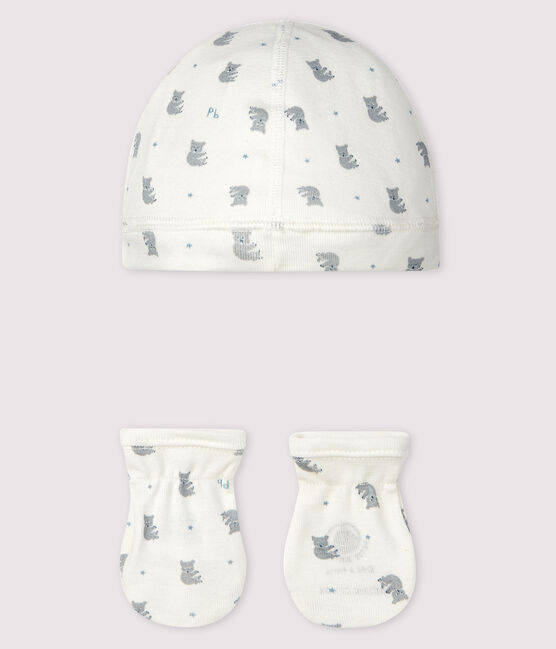 Juego de gorrito de recién nacido y manoplas de punto para bebé variante 2