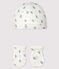 Juego de gorrito de recién nacido y manoplas de punto para bebé variante 2