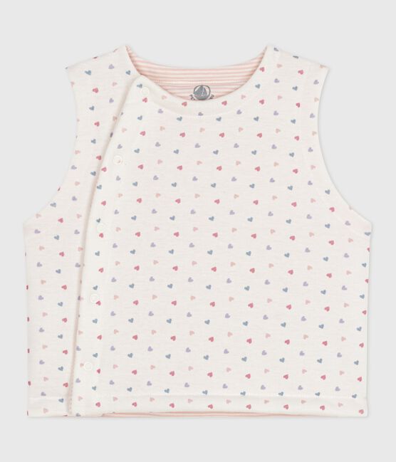 Chaleco reversible de algodón estampado para bebé blanco MARSHMALLOW/blanco MULTICO