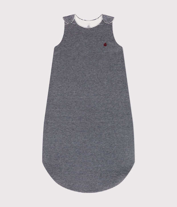 Saco de terciopelo milrayas para beb&eacute; azul/blanco