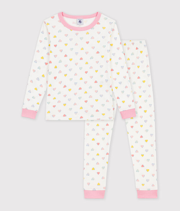Pijama infantil muy ajustado de algod&oacute;n con estampado blanco/multicolor