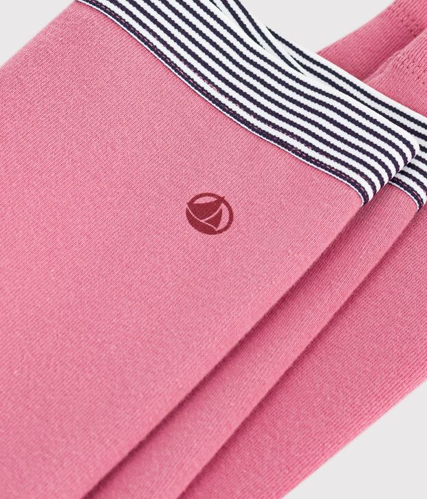 Leggings infantiles de algod&oacute;n liso rosa