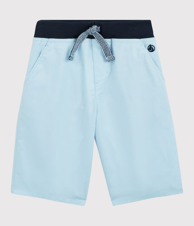Bermudas de sarga de algod&oacute;n para ni&ntilde;o azul