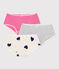 Juego de culottes infantiles de algodón con estampado de corazones variante 1