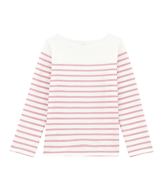 Camiseta de niña blanco MARSHMALLOW/rosa BABYLONE