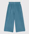 Pantalón ancho de terciopelo fino de niña azul POLOCHON