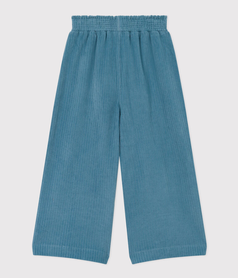 Pantal&oacute;n ancho de terciopelo fino de ni&ntilde;a azul POLOCHON