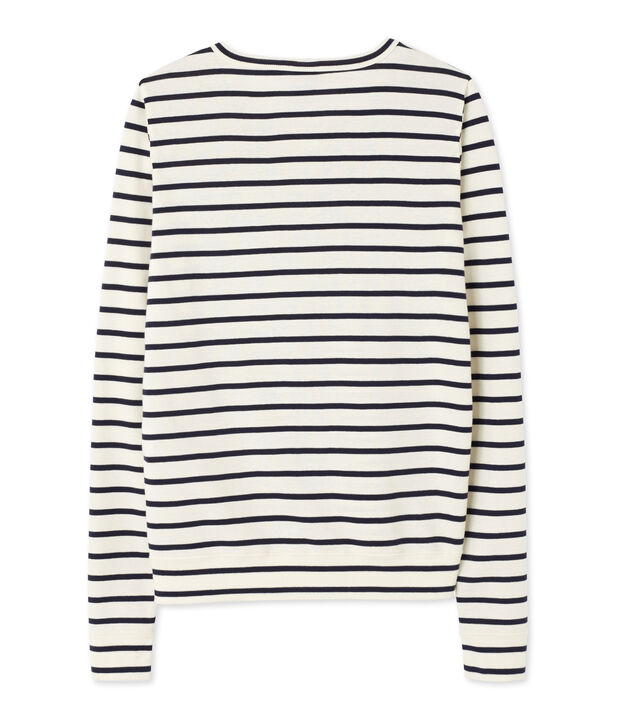 Cardigan de mujer rayado blanco/azul