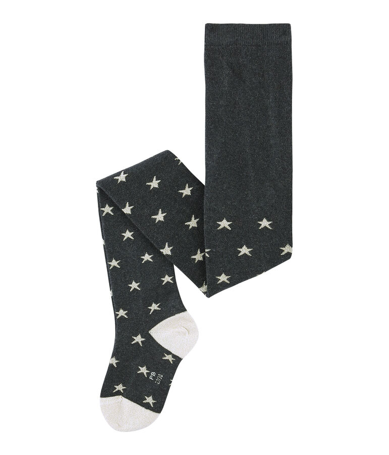 Leotardos para ni&ntilde;a en jersey gris/amarillo