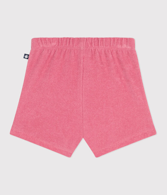 Pantalón corto de rizo de algodón para bebé rosa PEONIA