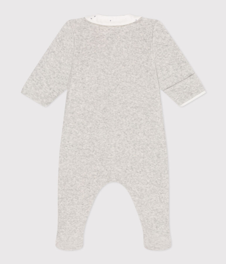 Pijama de terciopelo para beb&eacute; gris