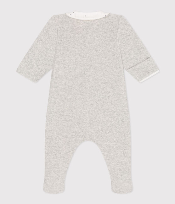 Pijama de terciopelo para bebé gris BELUGA CHINE