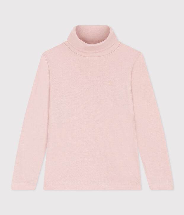 Prenda de cuello cisne de algod&oacute;n de ni&ntilde;a/ni&ntilde;o rosa