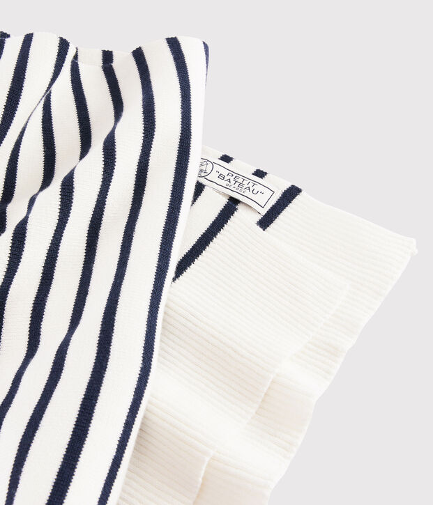 Bufanda a rayas unisex blanco/azul