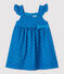 Vestido de tirantes de bordado inglés de bebé niña azul MYKONOS