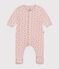 Bodyjama de terciopelo con estampado de pequeños corazones para bebé rosa SALINE/ ROSEWOOD