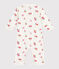 Pijama de algodón sin pies con cuello pétalo de frutas para bebé blanco MARSHMALLOW/blanco MULTICO