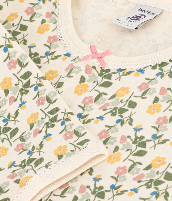 Camisón de algodón infantil con motivo de flores blanco AVALANCHE/ MULTICO