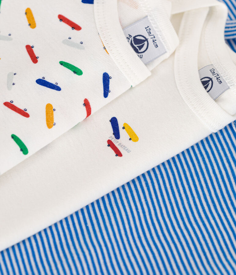 Juego de 3 bodis de algod&oacute;n de manga corta de skate para beb&eacute; multicolor