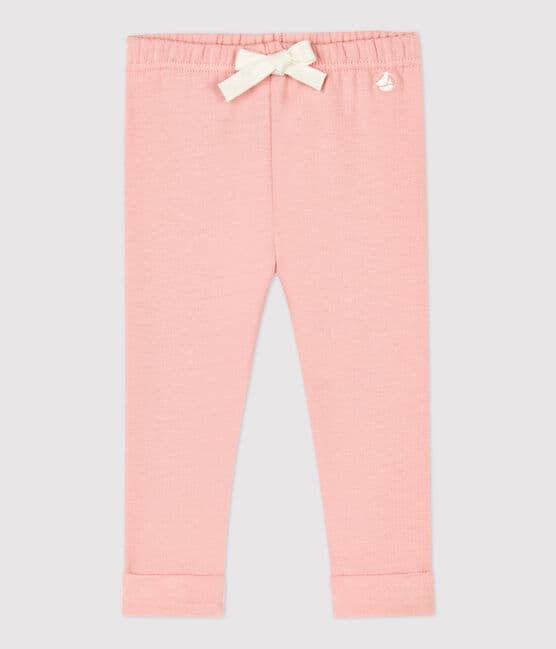 Pantalón de algodón orgánico de bebé. rosa CHARME