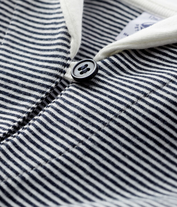 Camiseta mil rayas para beb&eacute; ni&ntilde;o azul/blanco