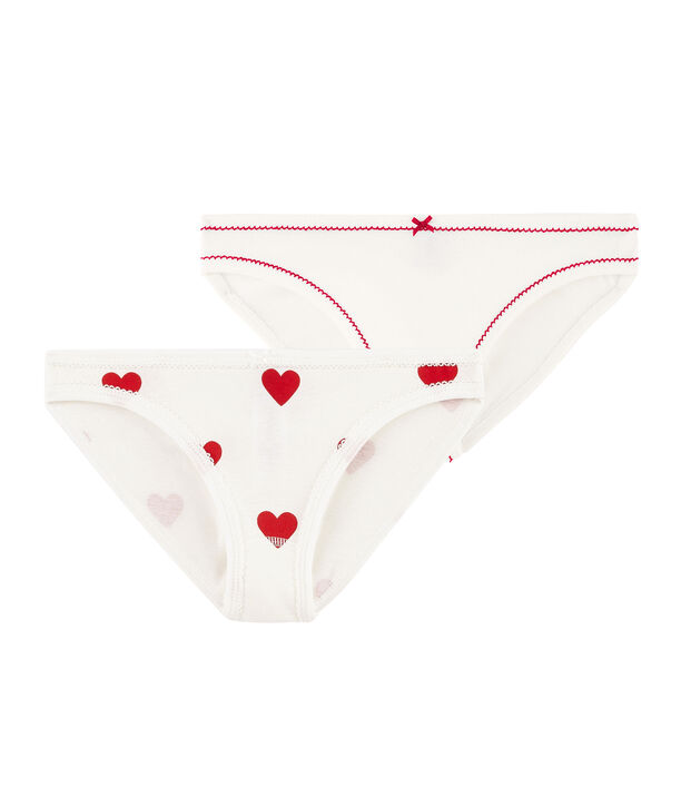 Lote de 2 braguitas de corazones para mujer multicolor