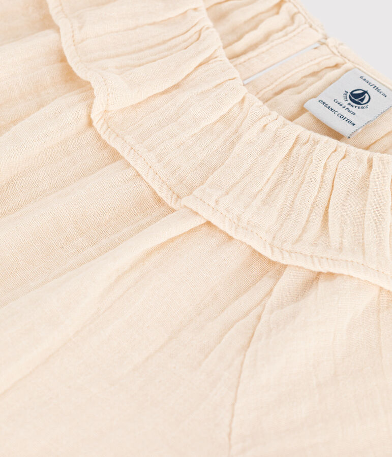 Blusa de gasa de algod&oacute;n para ni&ntilde;a crudo