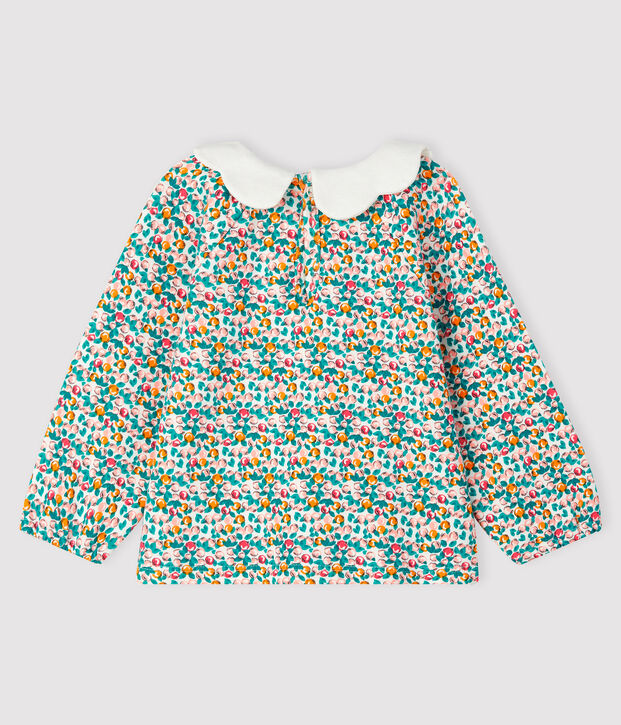 Blusa de manga larga para beb&eacute; ni&ntilde;a blanco/multicolor