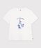 Camiseta de algod&oacute;n de manga corta para mujer con estampado blanco