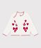 C&aacute;rdigan infantil de lana y algod&oacute;n con estampados blanco/rojo