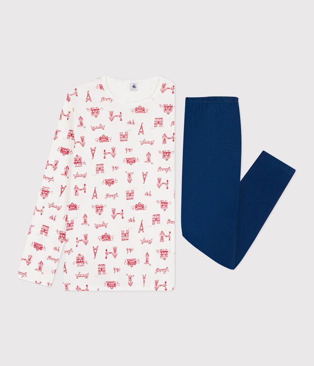 Pyjama  en coton azul/multicolor