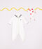 Pijama de beb&eacute; de Terciopelo liso con cuello tipo vareuse blanco