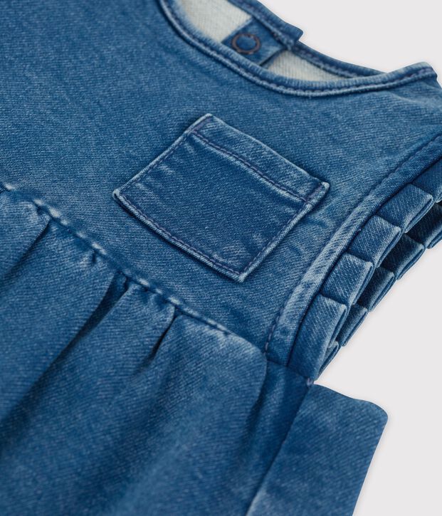 Vestido de tejido vaquero ecol&oacute;gico de beb&eacute; azul