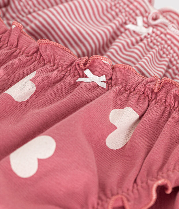 Juego de 2 braguitas de algod&oacute;n con volantes para mujer multicolor