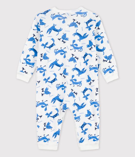 Pelele de bebé con estampado de fantasía sin pies de algodón blanco MARSHMALLOW/blanco MULTICO