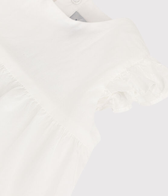 Vestido sin mangas de bebé de popelina blanco ECUME