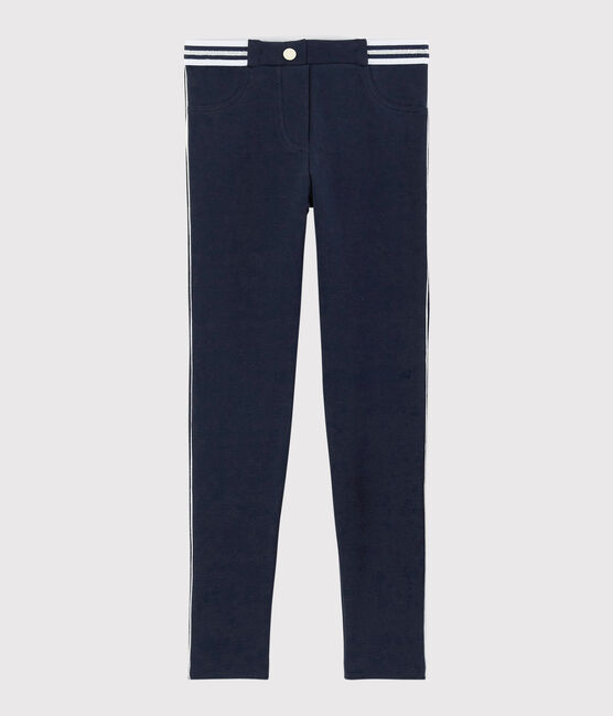 Jeggings de algodón de elastano de niña azul SMOKING