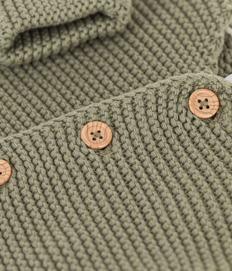 C&aacute;rdigan de punto bobo de algod&oacute;n para beb&eacute; verde