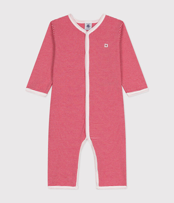 Pijamas de bebé de manga larga sin pies de algodón rojo CORRIDA/blanco MARSHMALLOW