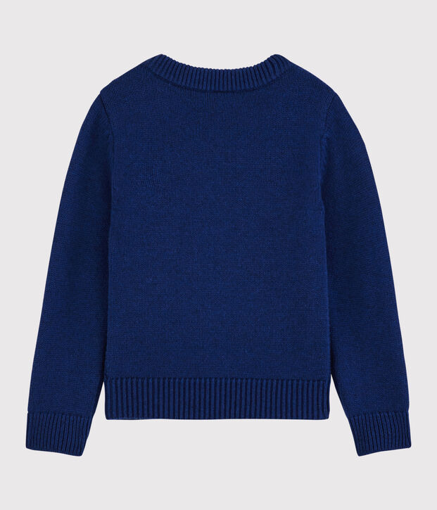 Jersey de lana y algod&oacute;n para ni&ntilde;o azul