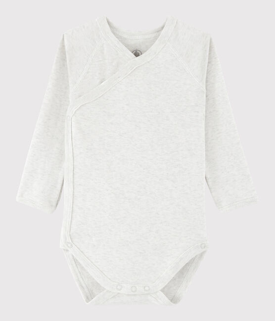 Bodi cruzado de manga larga de bebé niña/niño beige MONTELIMAR CHINE