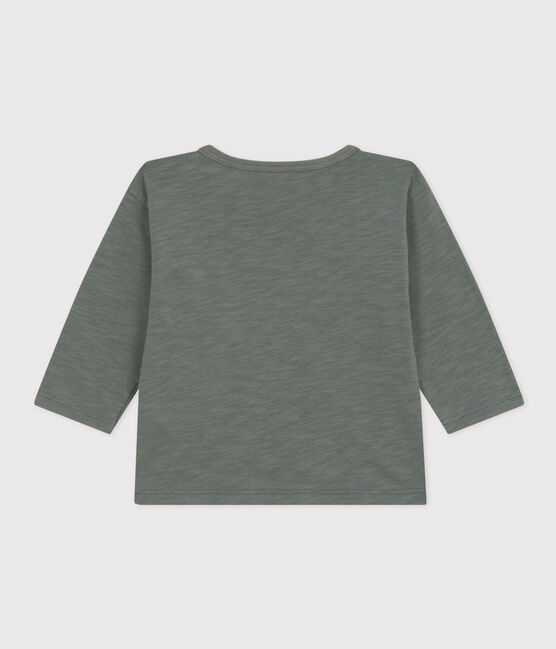 Camiseta de manga larga de punto flameado para bebé verde THUYA