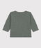 Camiseta de manga larga de punto flameado para bebé verde THUYA