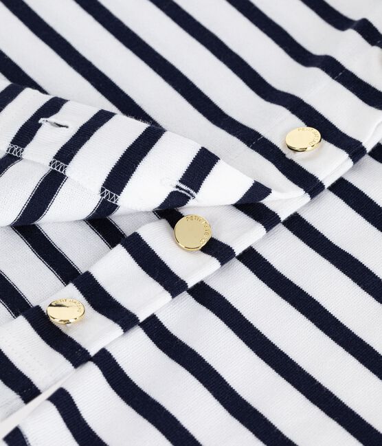 Marinera de algodón para mujer blanco MARSHMALLOW/azul SMOKING