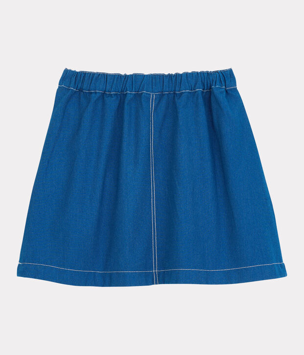 Falda de sarga de ni&ntilde;a azul